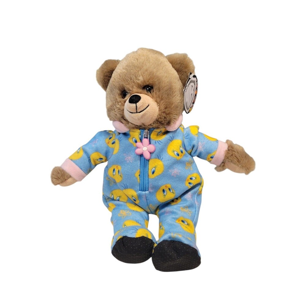NWT Warner Bros Bear With Tweety Bird Pajamas Six Flags 12" Looney Tunes